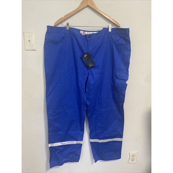 Red Wing Mens Blue Visibility‎ Reflective Striped Work Cargo Pants 48 X 30 NWT - Picture 1 of 10